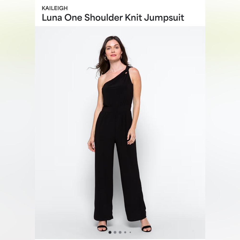 Kaileigh Luna Black One Shoulder knit Jumpsuit- NWT. Retail 59